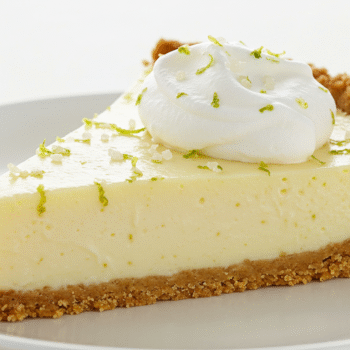 slice of no bake key lime pie
