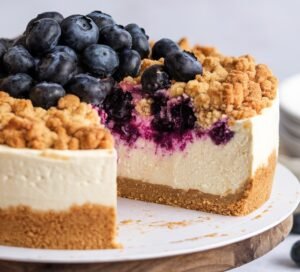 Blueberry Crumble Cheesecake: Swirly & Seriously Irresistible!