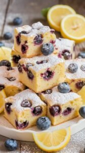 Sunshine in Every Bite: Zesty Lemon Blueberry Blondies (Easy Recipe!)