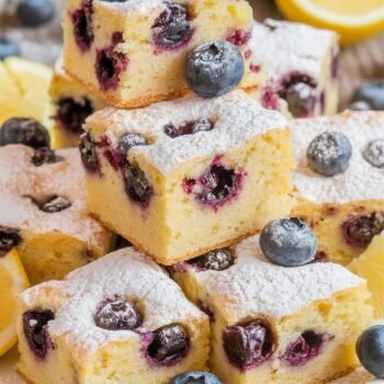 Sunshine in Every Bite: Zesty Lemon Blueberry Blondies (Easy Recipe!)