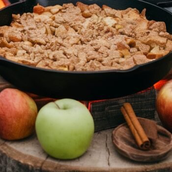 Campfire Comfort: Skillet Apple Crisp Under the Stars