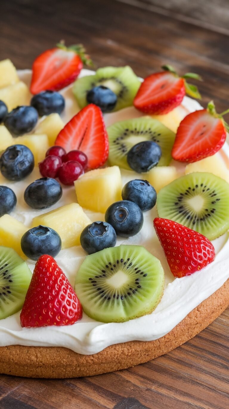 Fruit Pizza with Cream Cheese Frosting