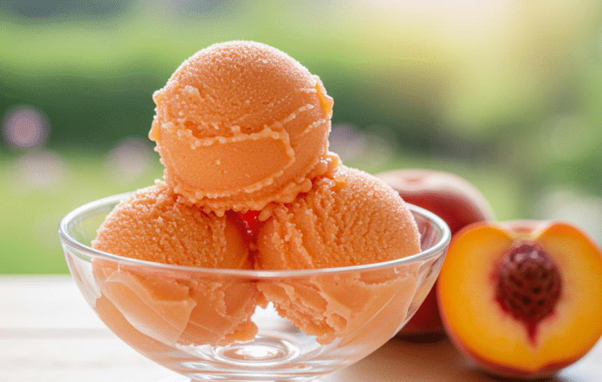 Simple and Refreshing 3 Ingredient Peach Sorbet for Summer