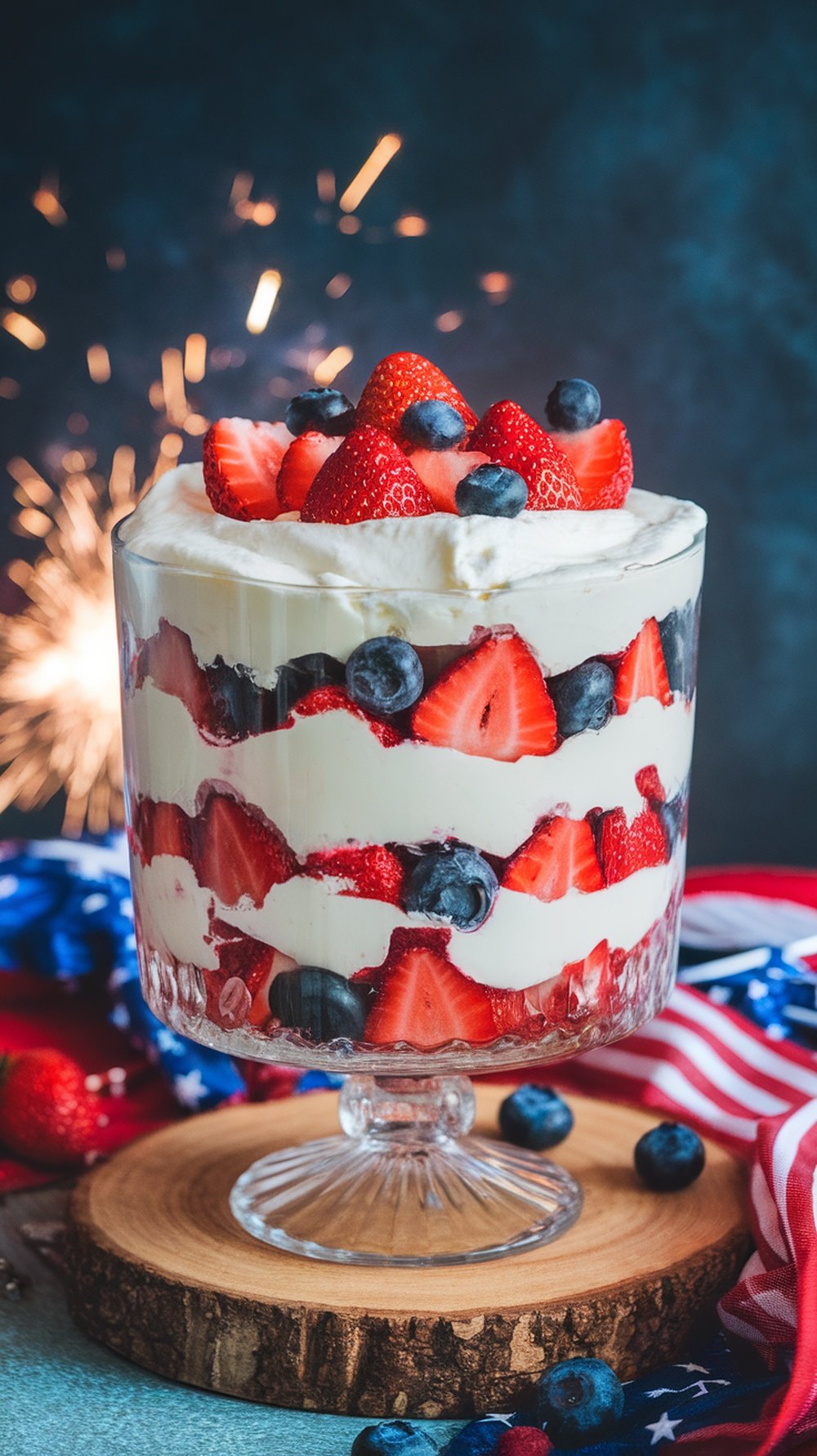 Red, White, and Blue Berry Trifle